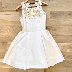 Off white/Cream sundress with lace flower detail